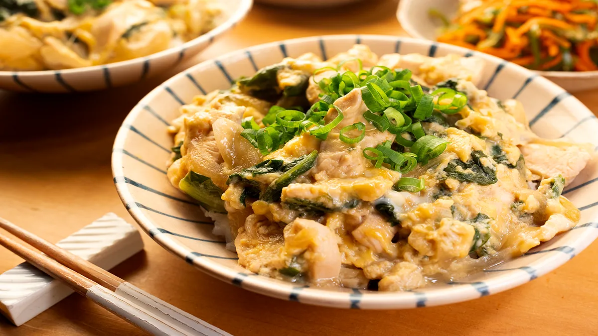 鶏むねで親子丼